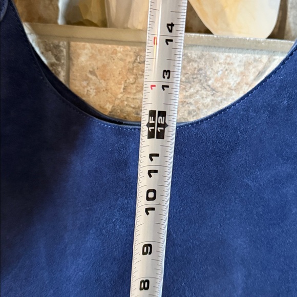 NWT Margo GORGEOUS Navy Suede Women's Large Shoulder Bag - Picture 3 of 7